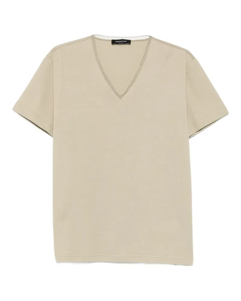 Fabiana Filippi V-neck short-sleeve T-shirt - Nude Nude