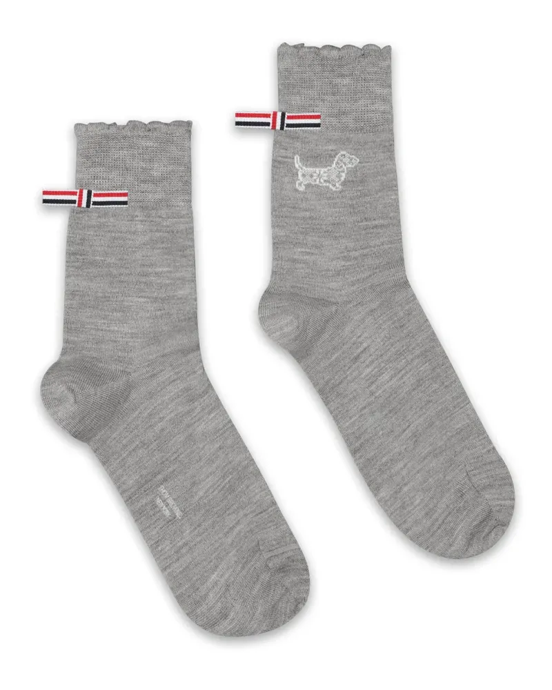 Thom Browne hector-detail stripe trim socks - Grau Grau