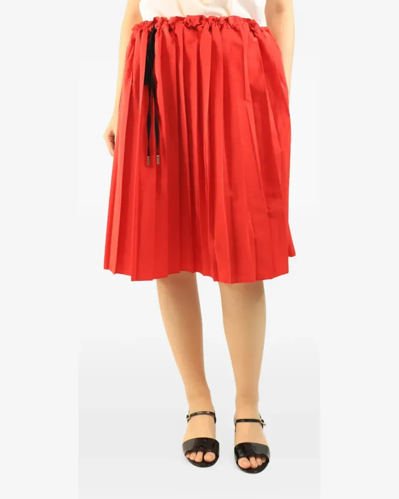 Victoria Beckham Midirock aus Mesh mit Falten - Rot Rot
