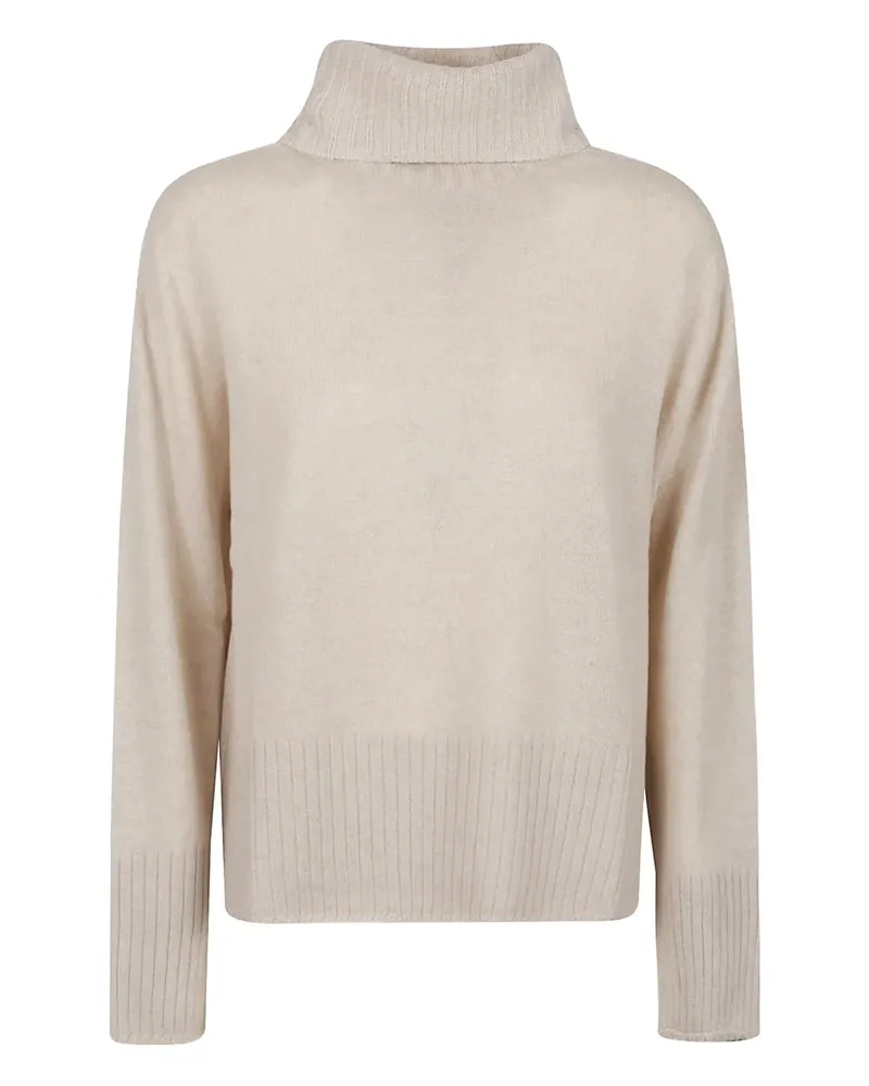 ARAGONA Gerippter Rollkragenpullover - Nude Nude