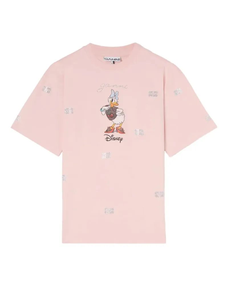 Ganni x Disney T-Shirt mit grafischem Print - Rosa Rosa