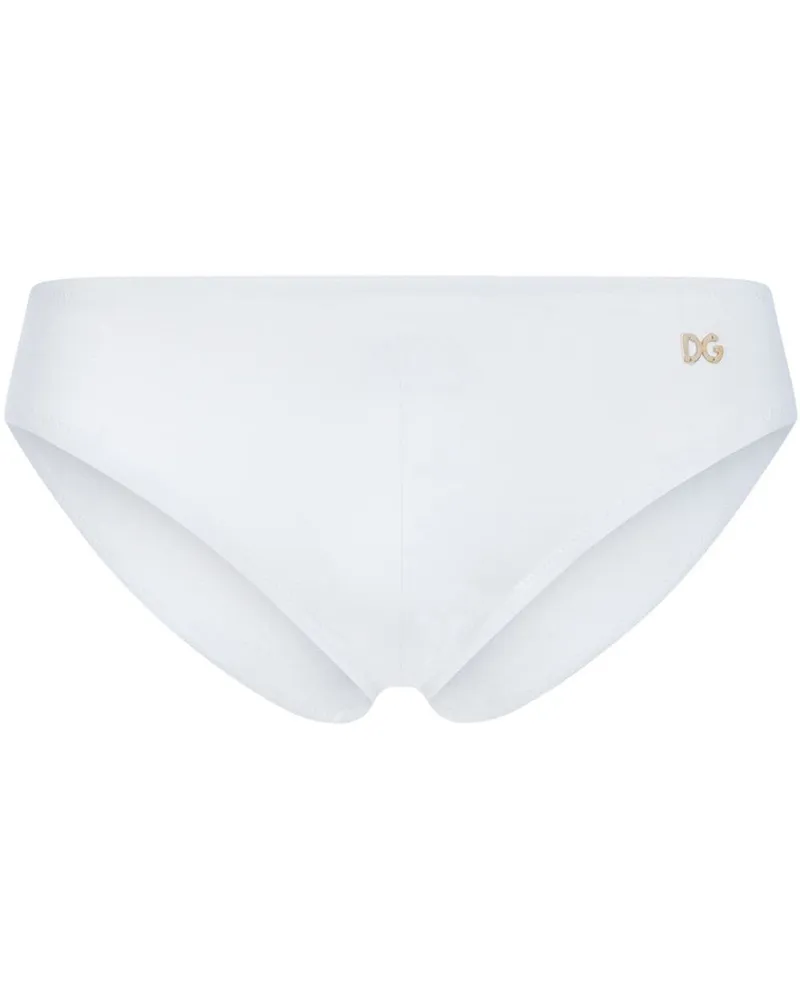 Dolce & Gabbana Bikinihöschen mit Logo - Weiß Weiß