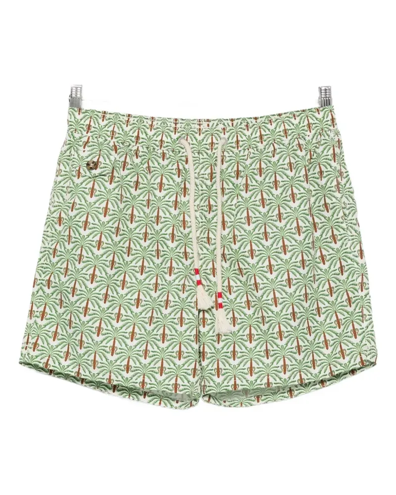 MC2 Saint Barth Lighting palm tree-print swim shorts - Weiß Weiß