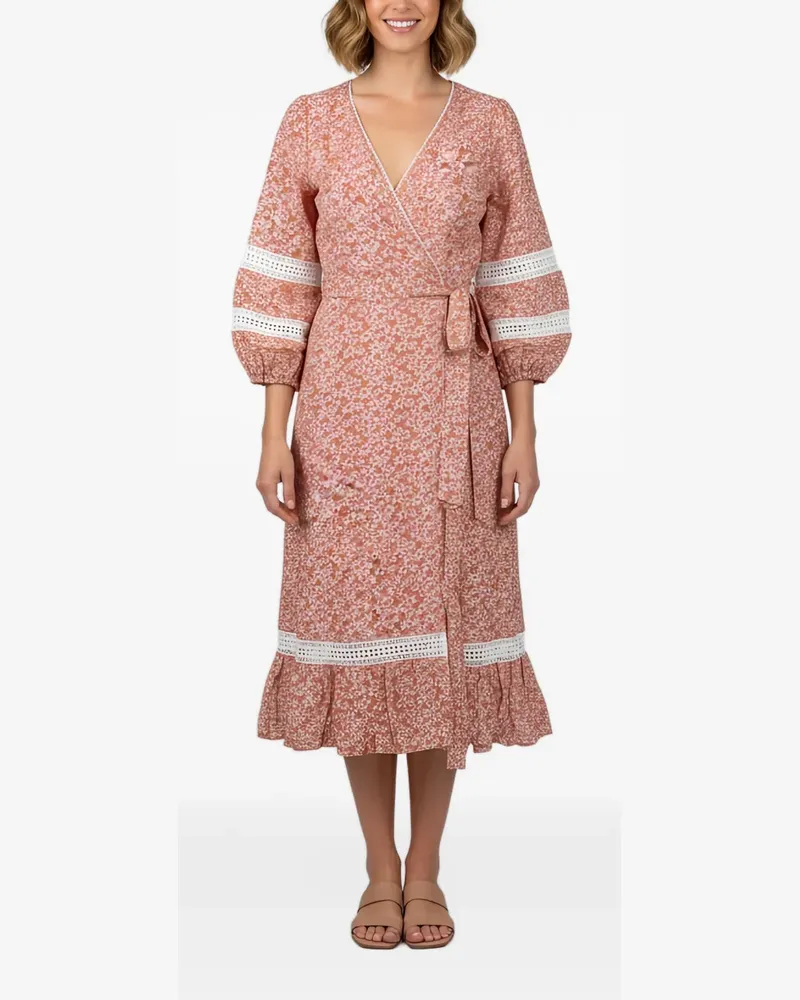 Maje Restella Wickelkleid mit Blumenprint - Rosa Rosa