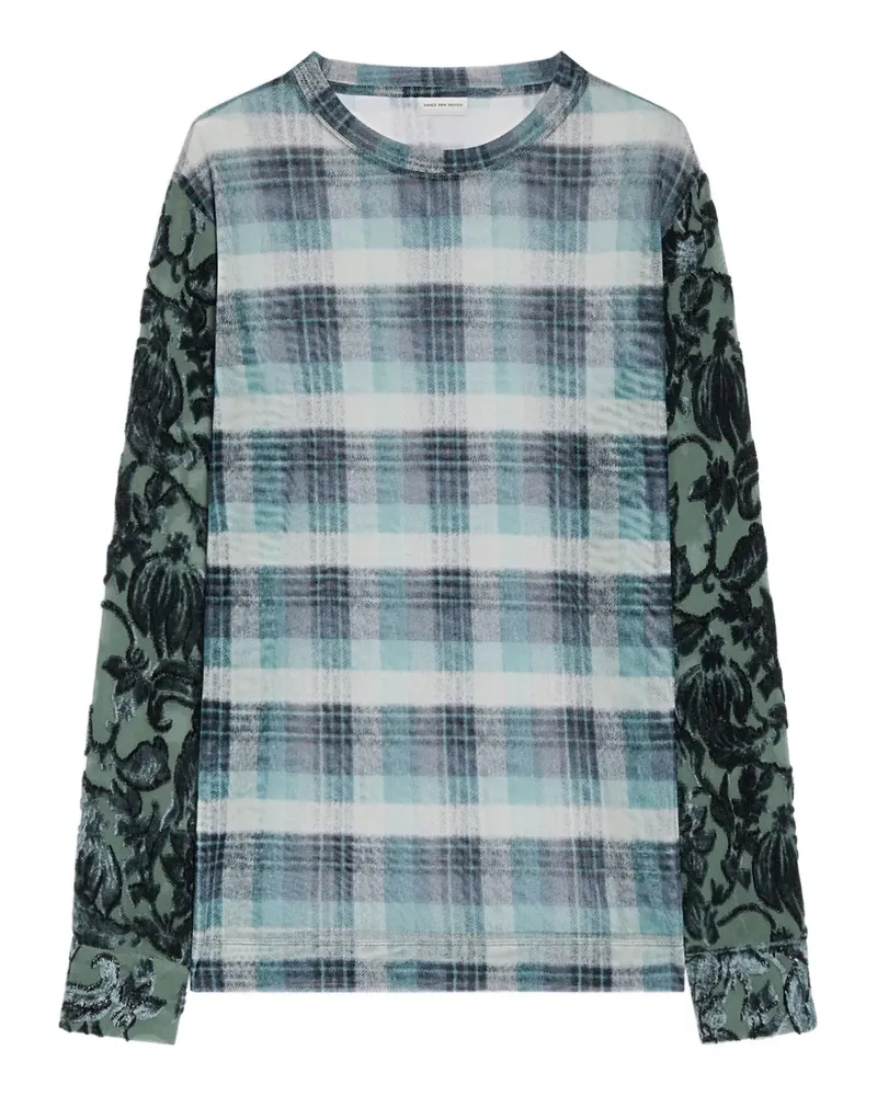 Dries van Noten T-Shirt aus Mesh mit Blumen-Print - Blau Blau
