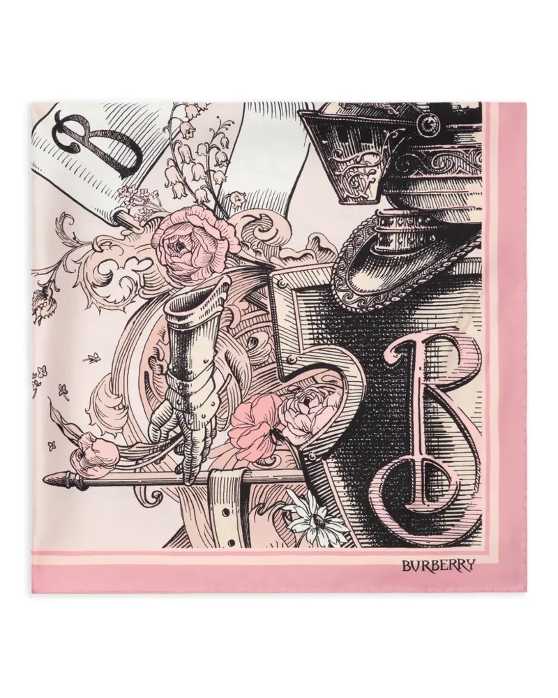 Burberry Etched Knight silk scarf - Rosa Rosa