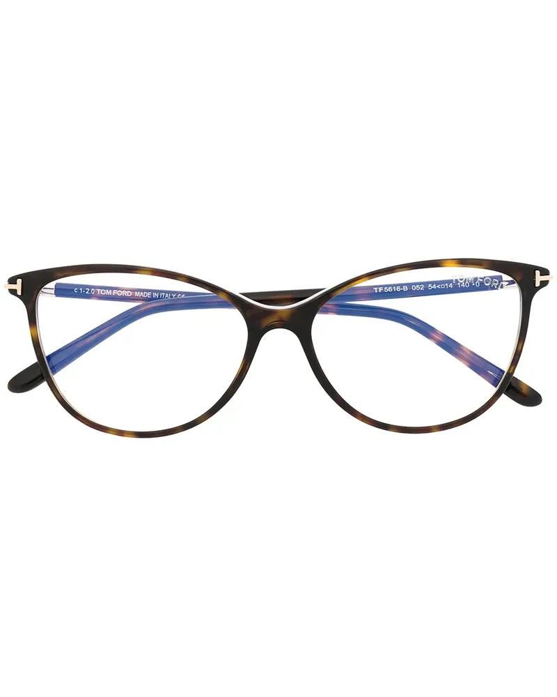 Tom Ford Runde Brille in Schildpattoptik - Braun Braun