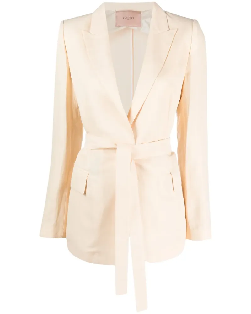 Twin-Set Blazer mit Bindegürtel - Nude Nude