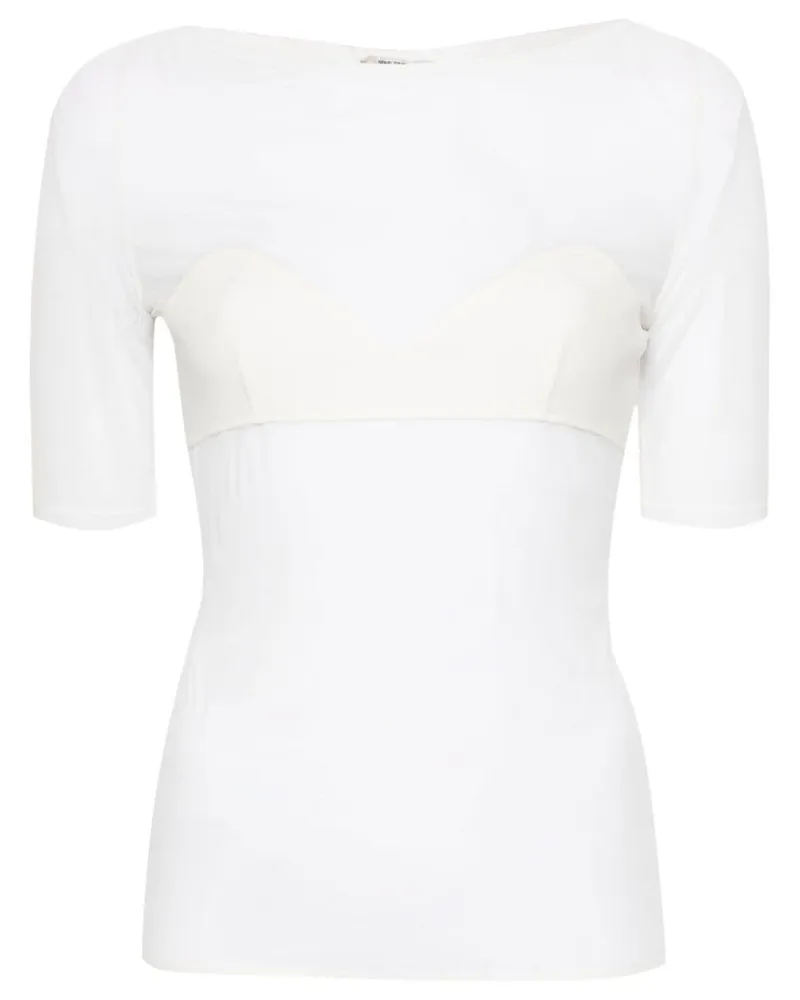 Nensi Dojaka Jersey-T-Shirt mit Triangel-BH - Weiß Weiß