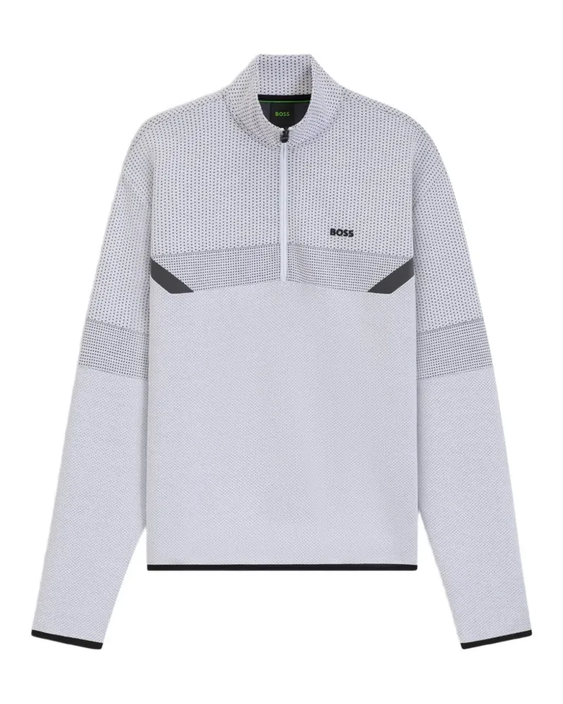 HUGO BOSS Sweatshirt mit kurzem Reißverschluss - Grau Grau