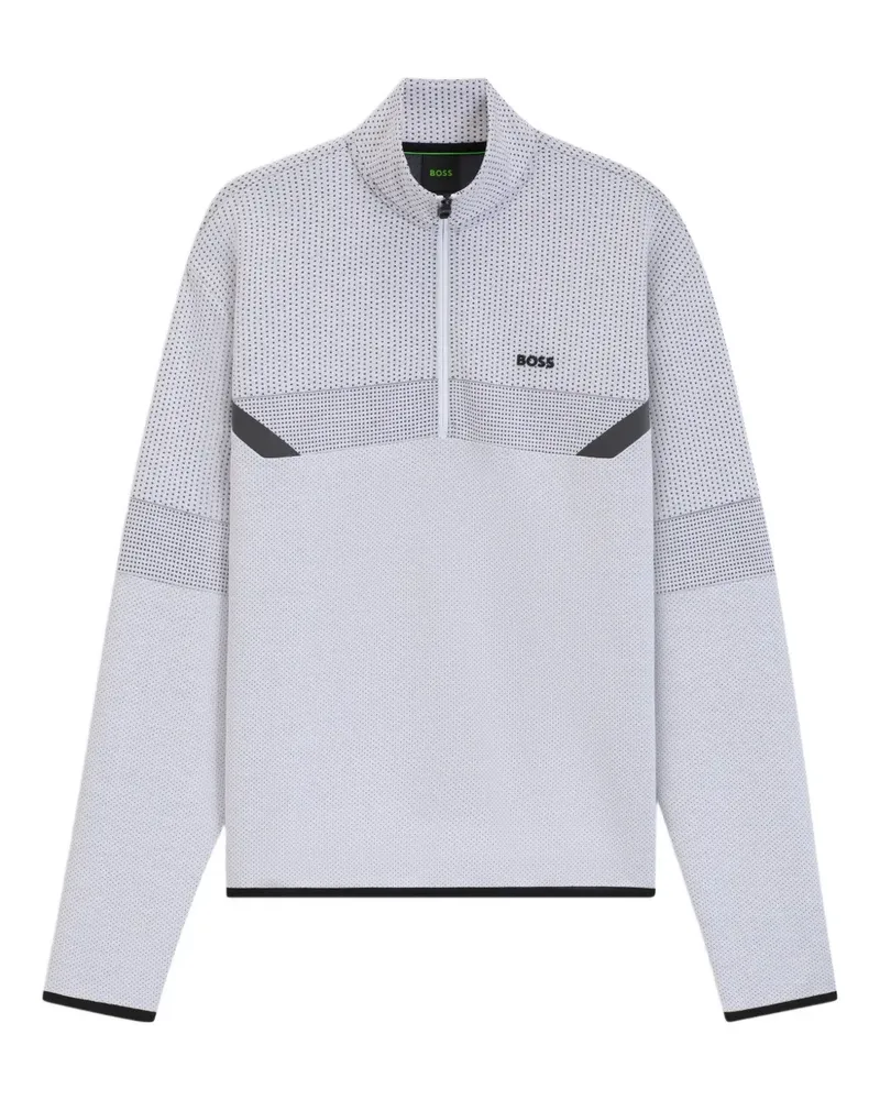 HUGO BOSS Sweatshirt mit kurzem Reißverschluss - Grau Grau