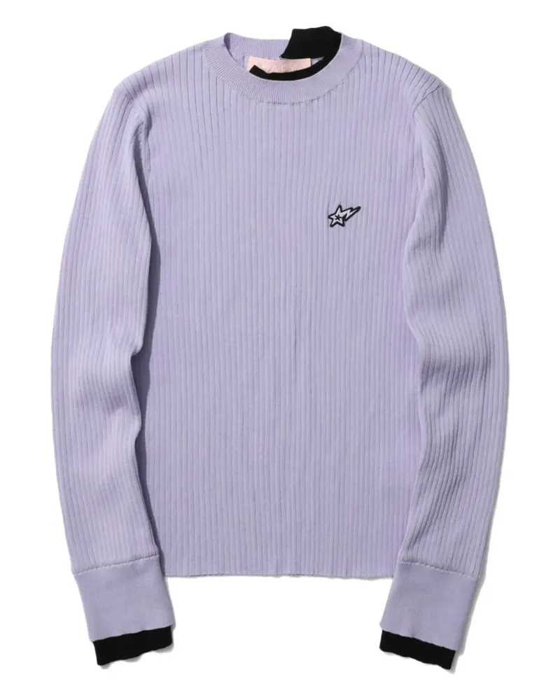 BAPE Gerippter Pullover mit Sternverzierung - Violett Violett