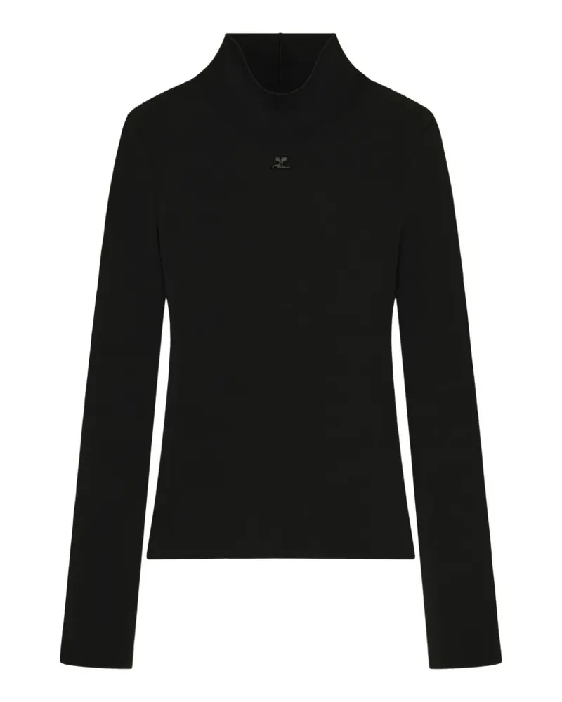 Courrèges Milano Pullover mit Logo-Patch - Schwarz Schwarz