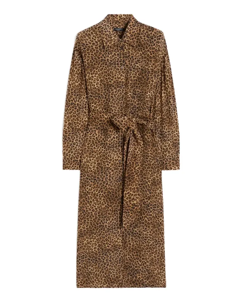 Max Mara Wkddolmen leopard-print tie-waist midi dress - Braun Braun