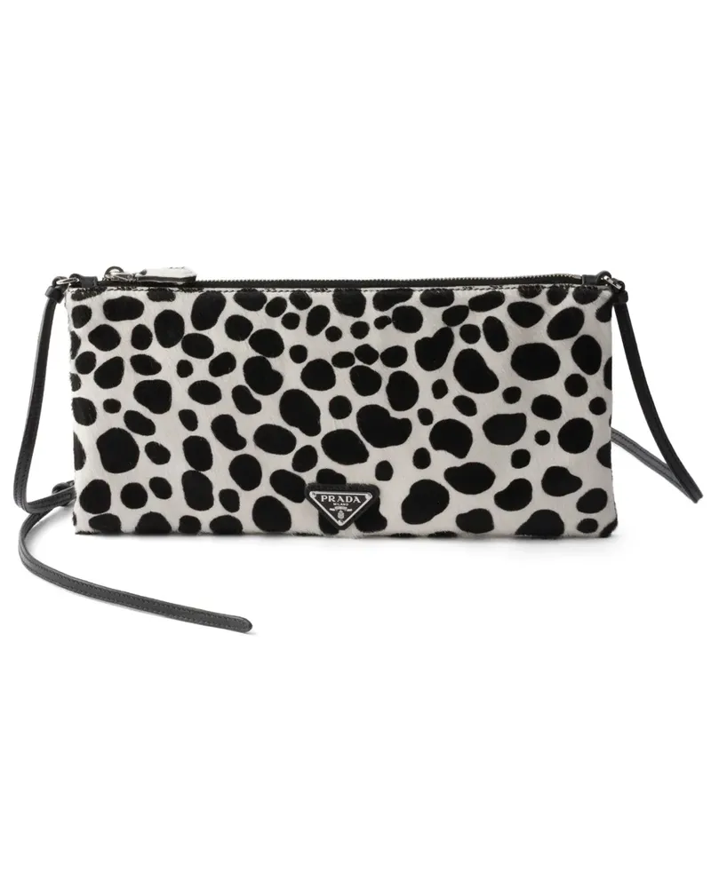 Prada Kleine Schultertasche mit Print - Weiß Weiß