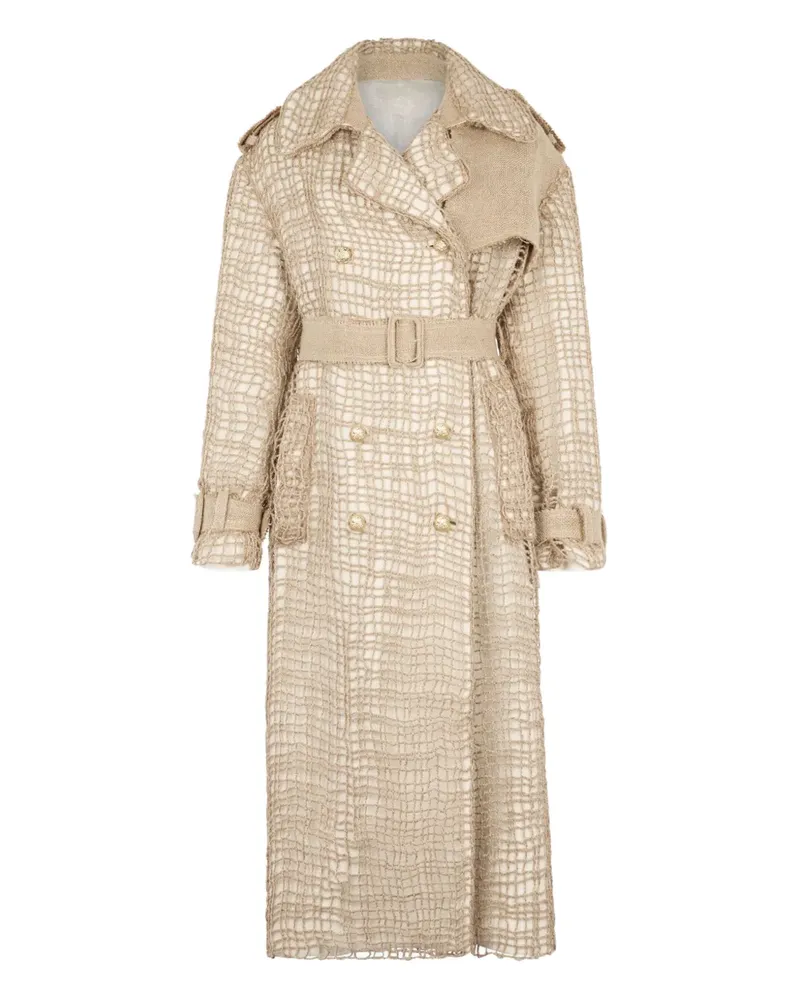 Roberto Cavalli Trenchcoat mit Jute-Einsatz - Nude Nude