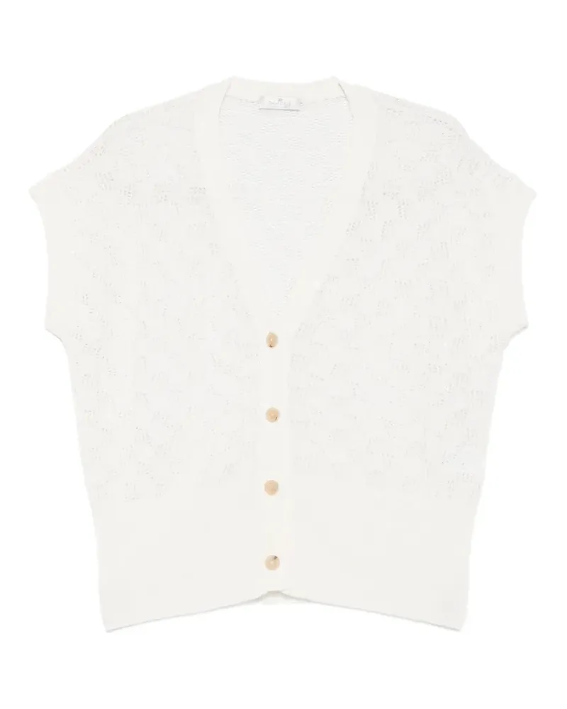 PANICALE Cashmere Cardigan mit V-Ausschnitt - Nude Nude