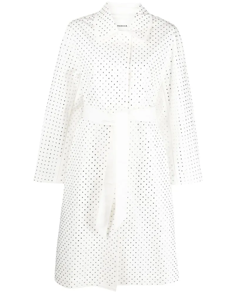 P.A.R.O.S.H. P.A.R.O H. Trenchcoat mit Strass - Weiß Weiß