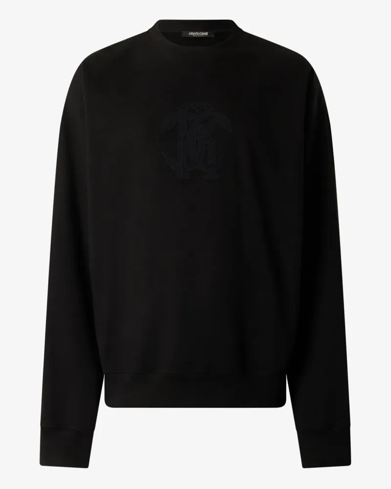 Roberto Cavalli Sweatshirt mit Logo-Stickerei - Schwarz Schwarz