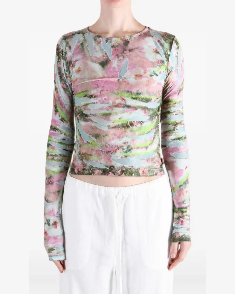 Diesel Alia Oberteil im Distressed-Look - Rosa Rosa