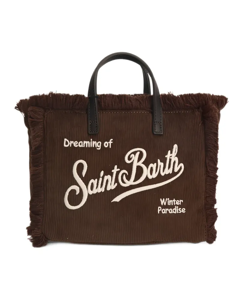 MC2 Saint Barth Vanity Mini corduroy frayed tote bag - Braun Braun