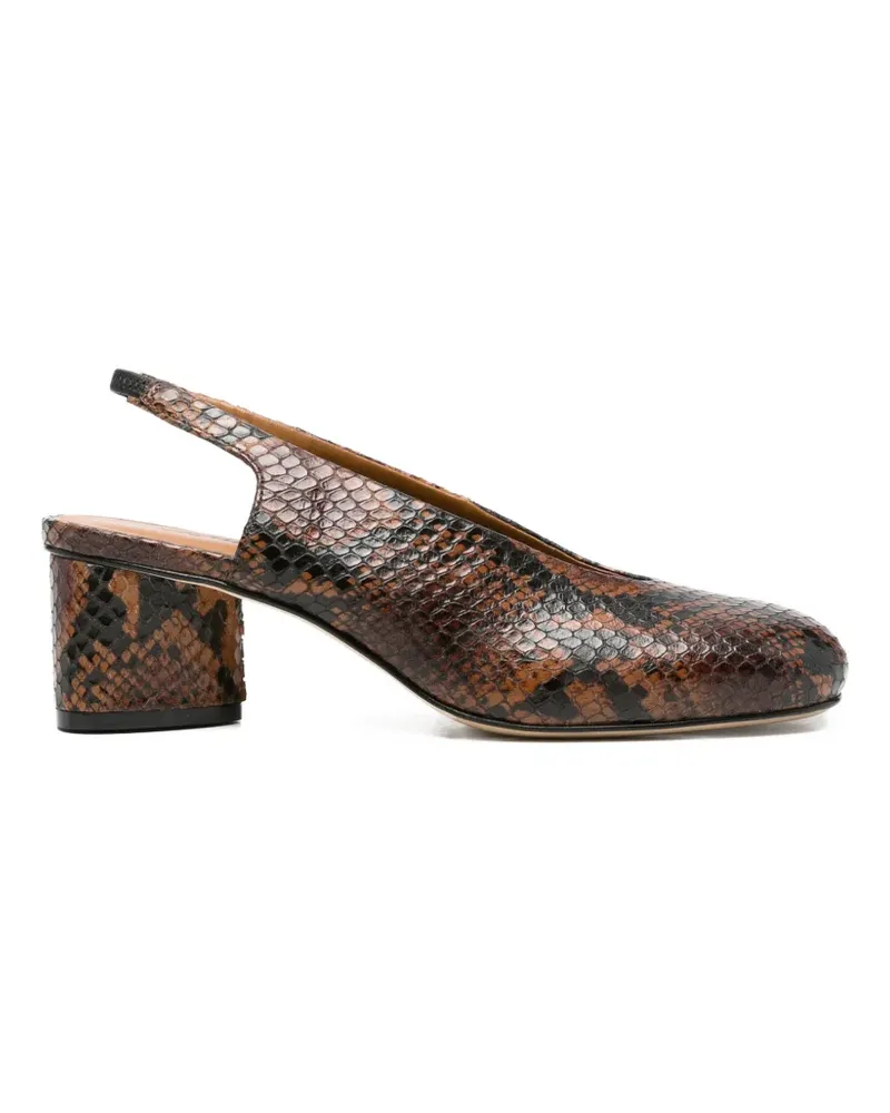 Vic Matié Caguas reptile-effect slingback pumps - Braun Braun