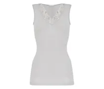 Spitzentop mit V-Ausschnitt - Grau