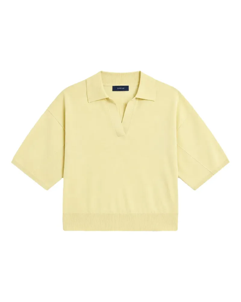 Soeur Kurzärmeliger Elton Pullover - Gelb Gelb
