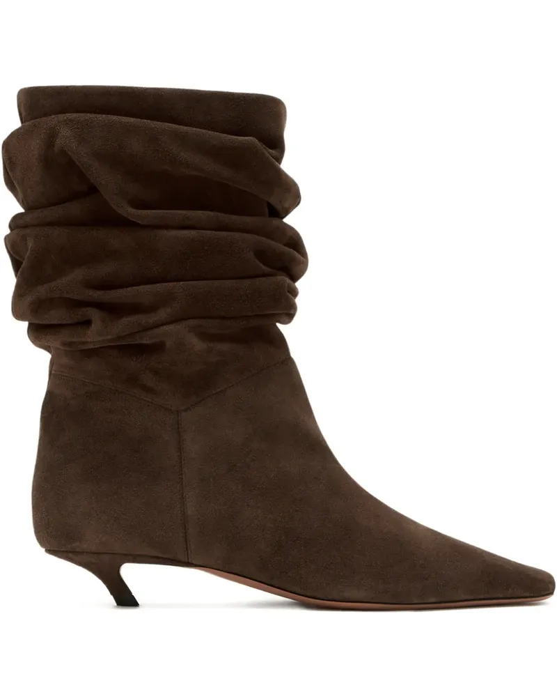 Amina Muaddi Jamie 25 gathered pointed boots - Braun Braun
