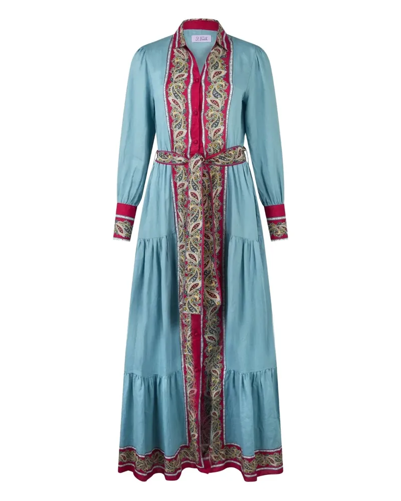 MC2 Saint Barth Paisley-Kleid mit Gürtel - Blau Blau