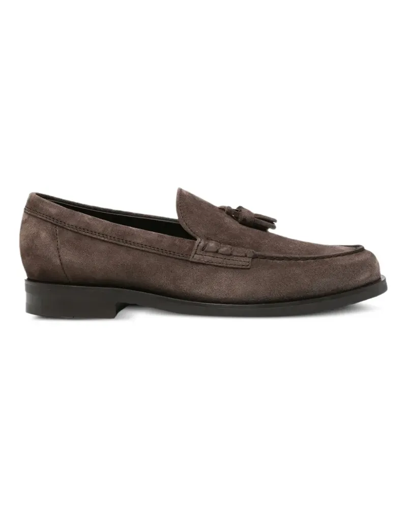 TOD'S tassel-detail suede loafers - Braun Braun
