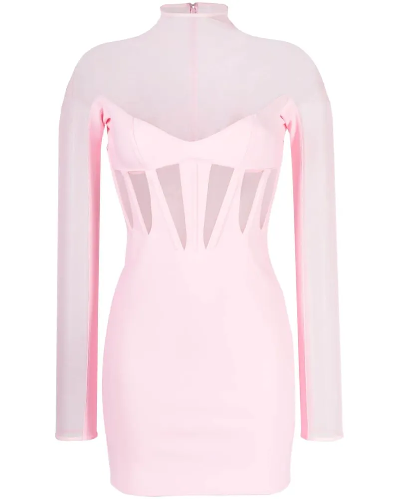 Thierry Mugler Transparentes Minikleid - Rosa Rosa