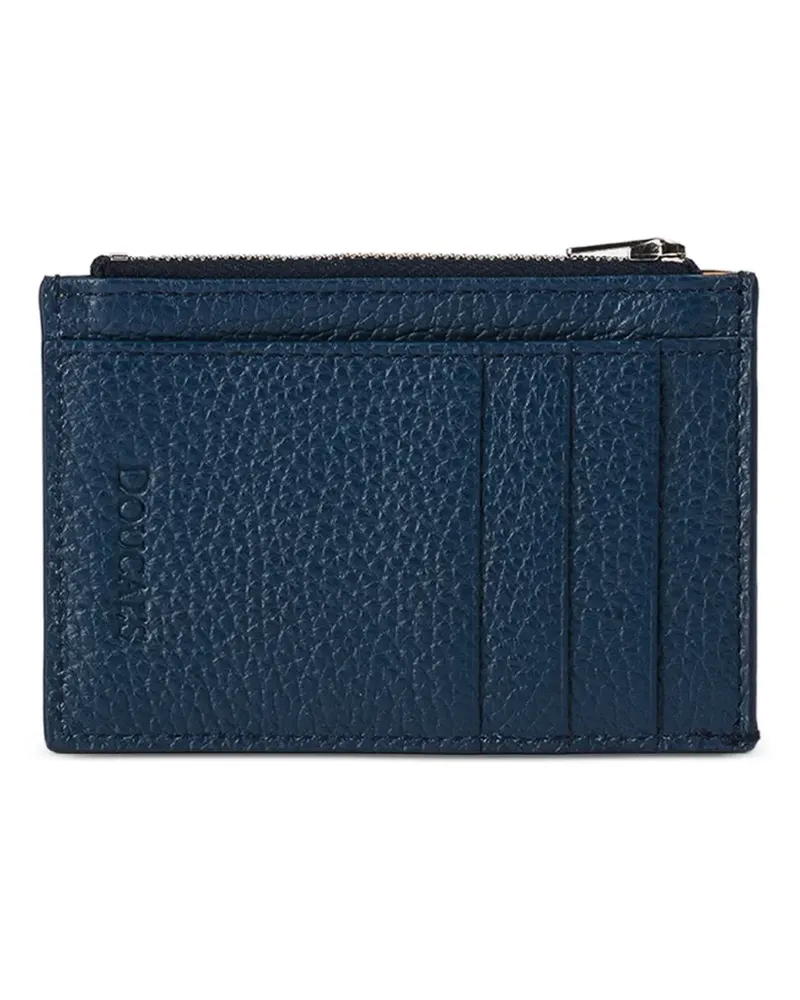 Doucal´s tumbled leather zip card holder - Blau Blau