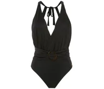 Badeanzug mit Schnallendetail - Schwarz