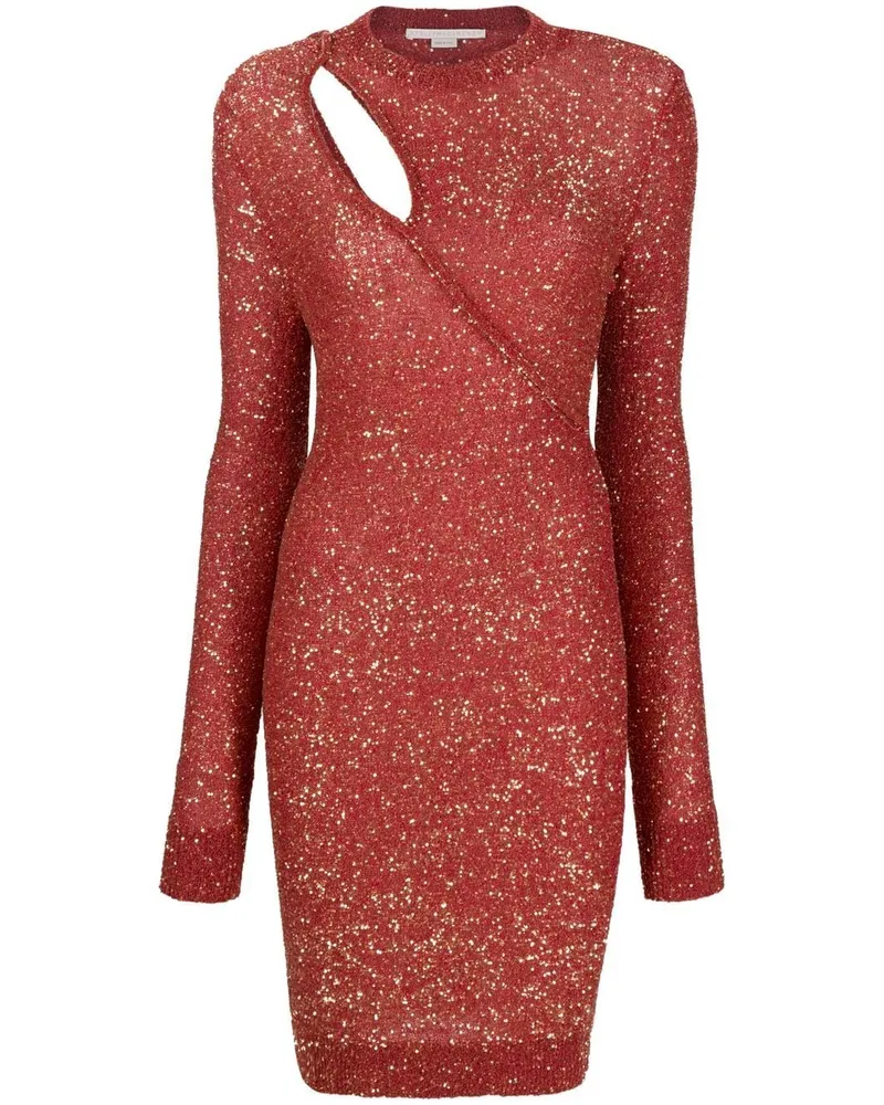 Stella McCartney Minikleid mit Pailletten - Rot Rot