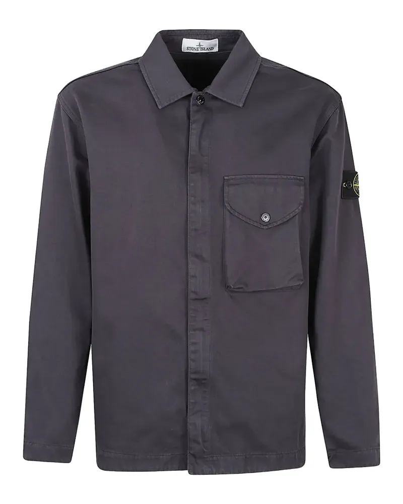 Stone Island Sweatshirt mit Logo-Patch - Blau Blau
