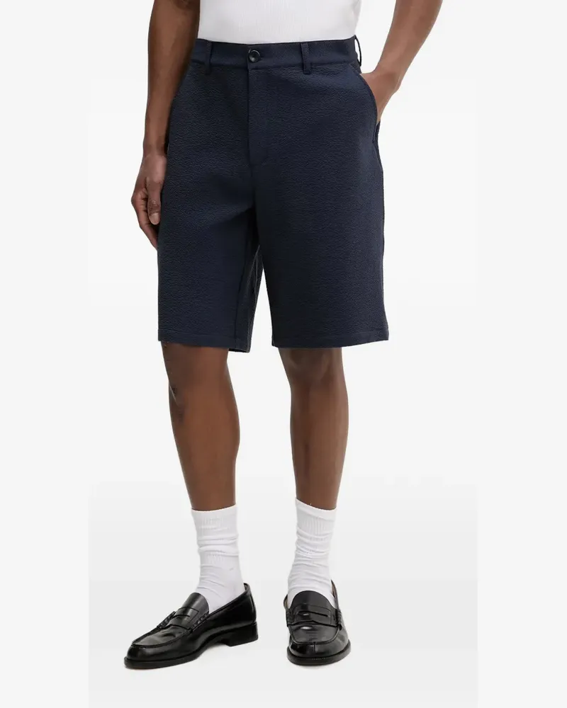 LES DEUX Shorts mit Seersucker-Struktur - Blau Blau