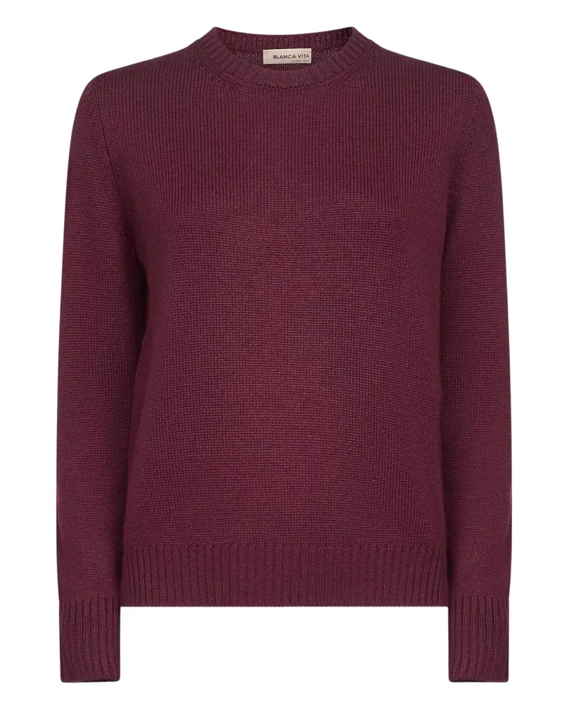 Blanca Gerippter Pullover - Rot Rot