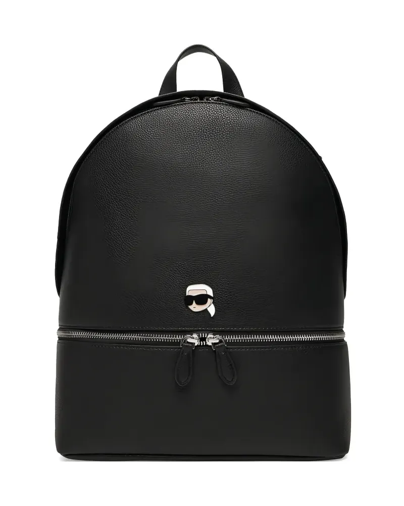 Karl Lagerfeld Ikonik logo-appliqué backpack - Schwarz Schwarz