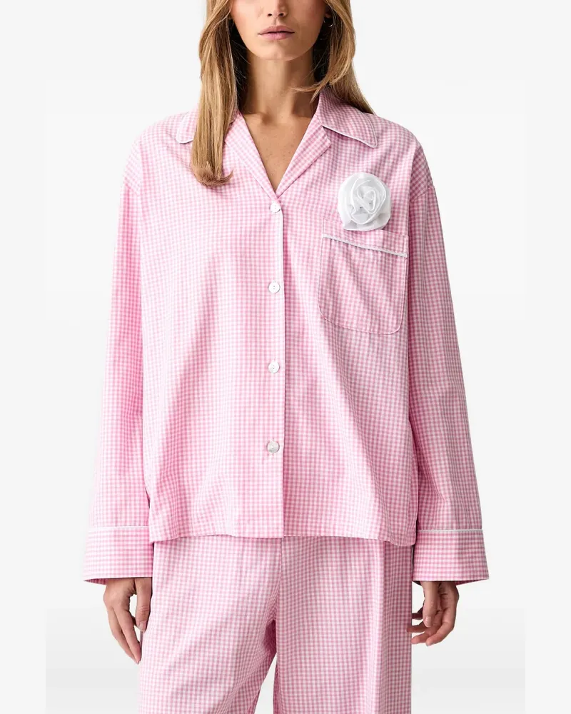 SLEEPER Pyjama-Oberteil mit Vichy-Karo - Rosa Rosa