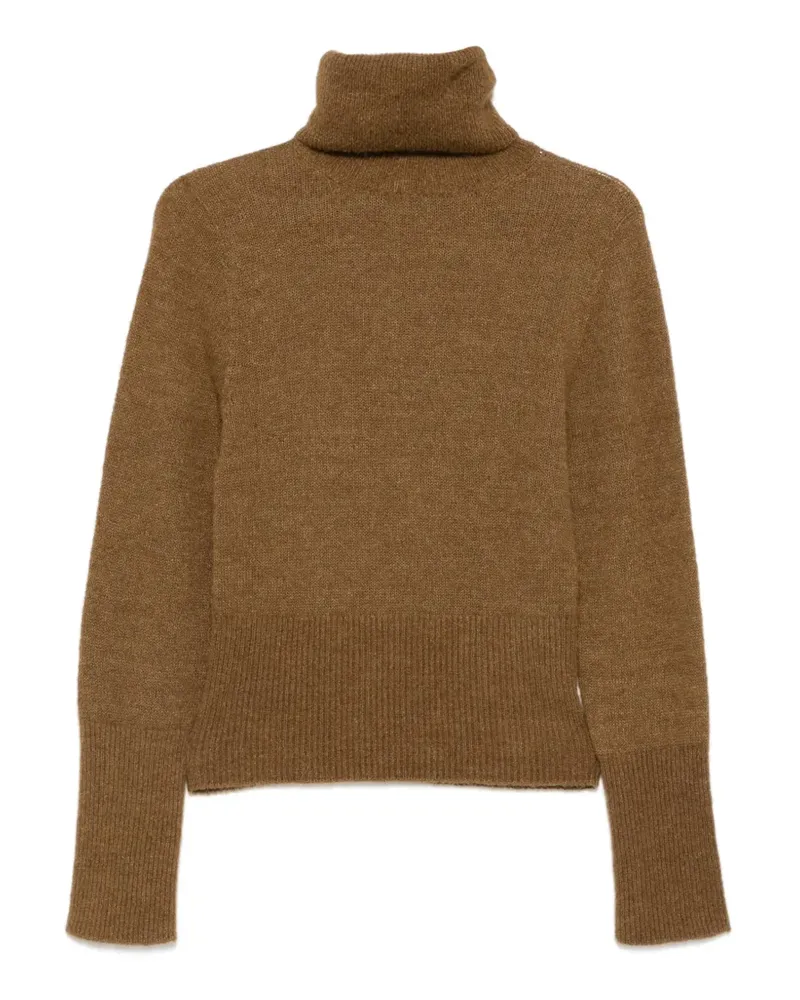 Cortana Eira Rollkragenpullover mit geripptem Saum - Braun Braun