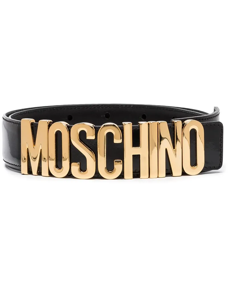 Moschino Gürtel mit Logo - Schwarz Schwarz