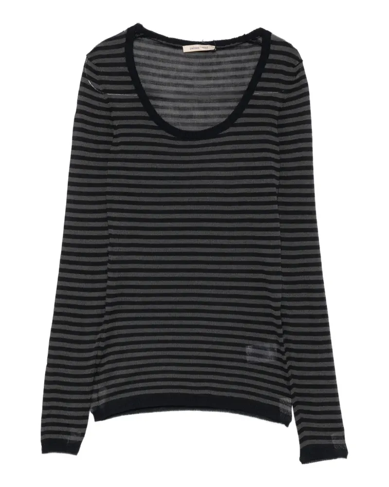 Paloma Wool Gestreifter Garul Pullover mit U-Ausschnitt - Blau Blau
