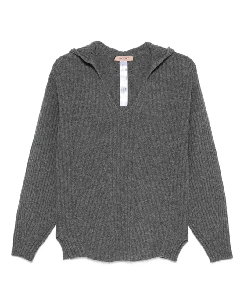 Twin-Set Gerippter Pullover - Grau Grau