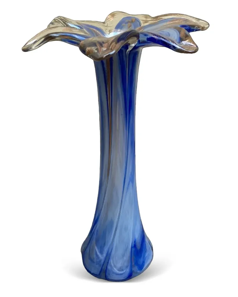 Les-Ottomans Kerzenständer aus Glas 30cm - Blau Blau