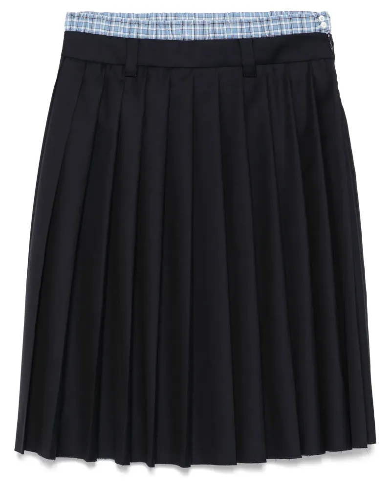 Miu Miu Batavia Midirock mit Falten - Blau Blau