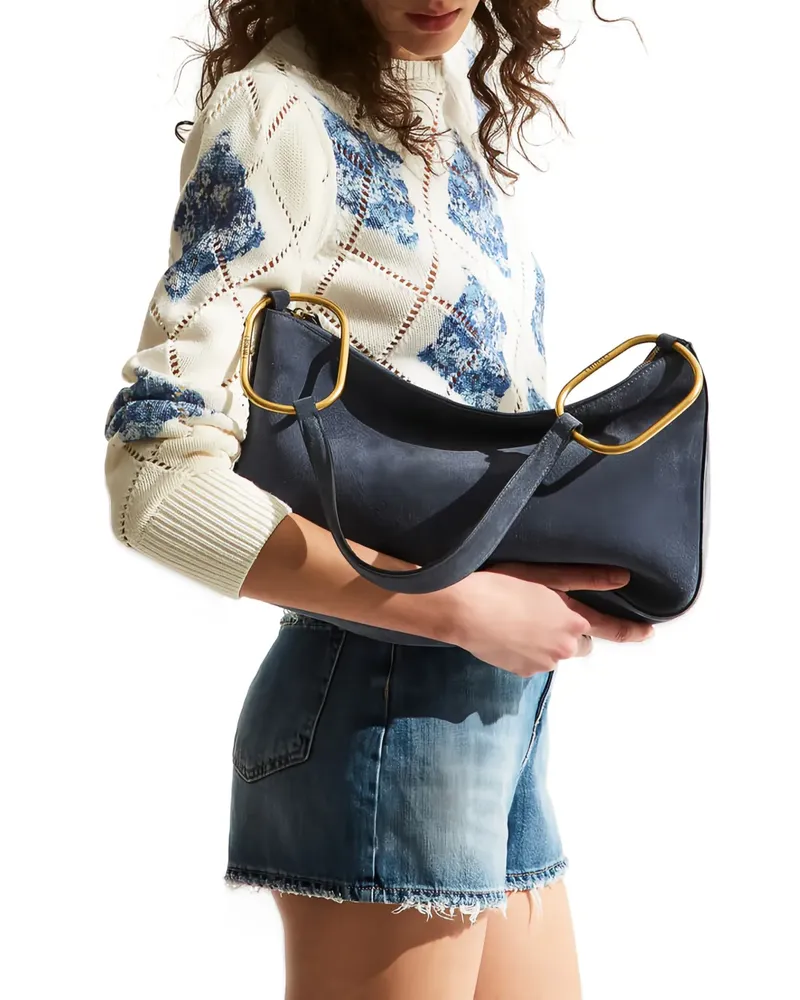 Twin-Set Liliane Schultertasche mit Ringhenkel - Blau Blau