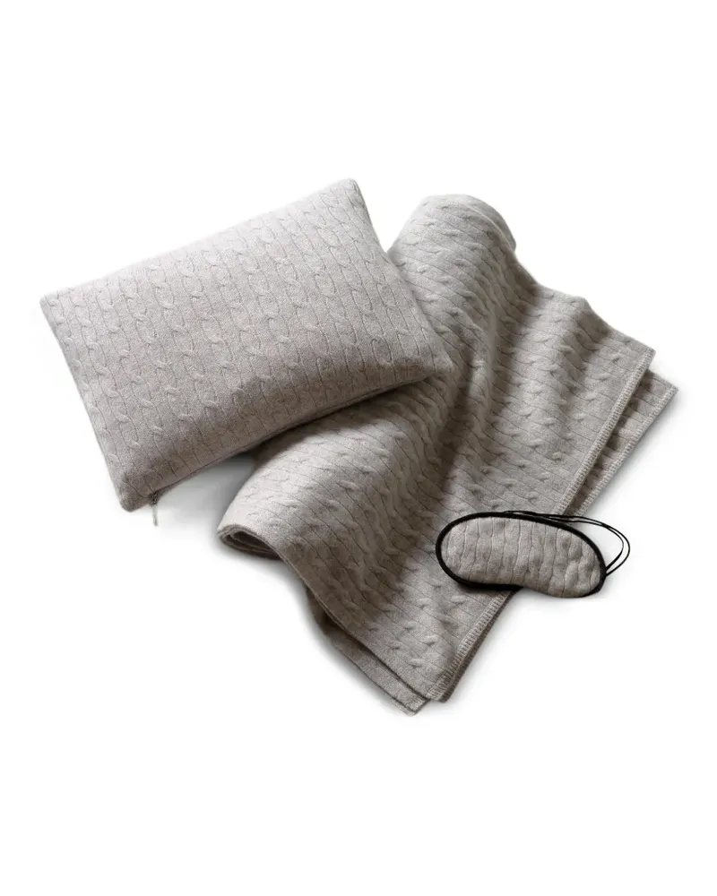 Ralph Lauren Home Reise-Set mit Zopfmuster - Grau Grau