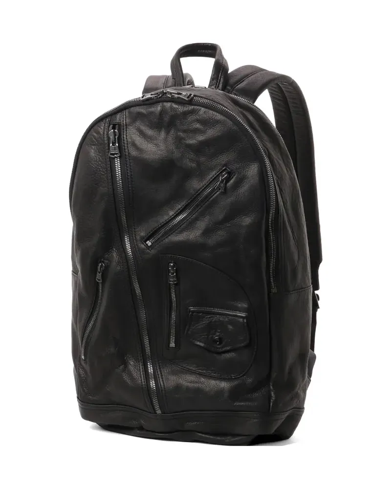 Yohji Yamamoto zip leather backpack - Schwarz Schwarz