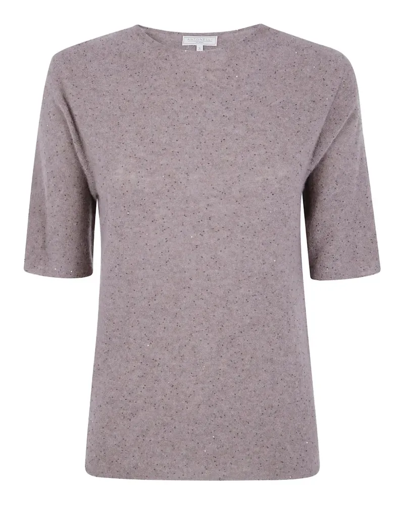 Antonelli Firenze Kurzärmeliger Pullover mit Pailletten - Grau Grau